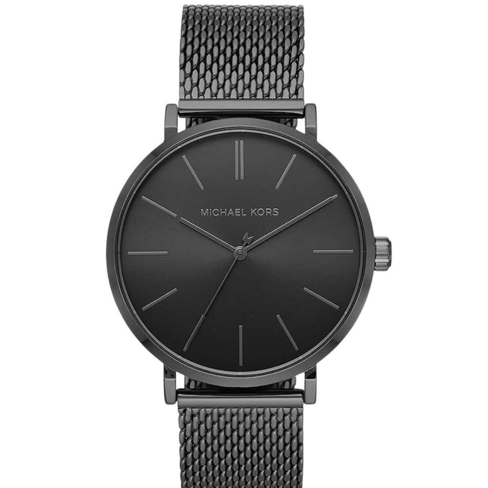 MICHAEL KORS AUDEN MK7152 BLACK DIAL STAINLESS STEEL MESH BAND 42MM MENS WATCH